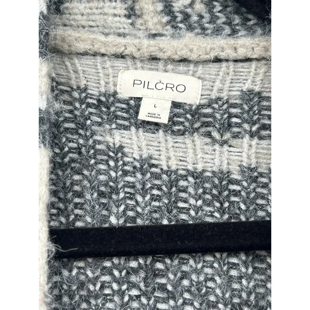 Anthropologie Pilcro Animal Print Tiger Open Cardigan Size L Cozy Oversized